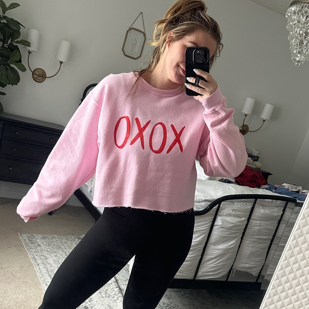 XOXO Pink and Red Women's Sweatshirt